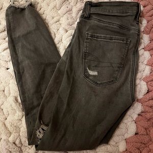 American Eagle US size 4 grey ripped jeans